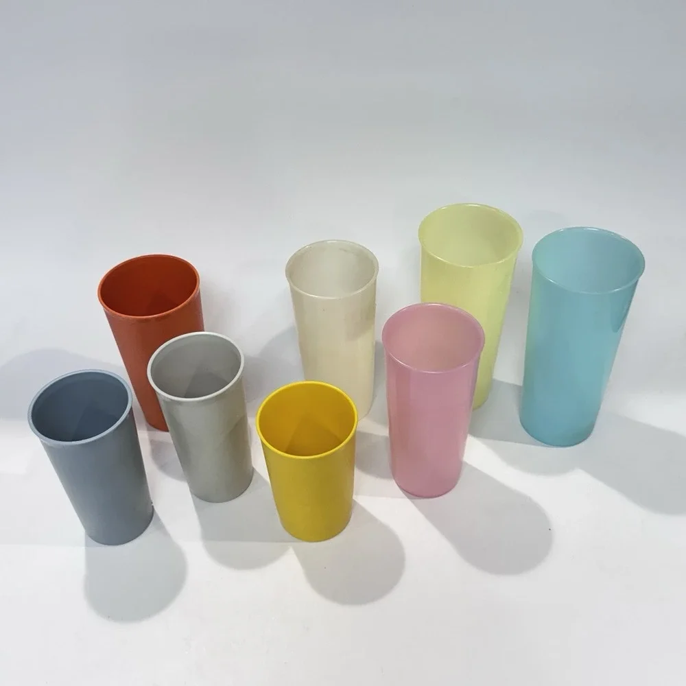 Vintage Tupperware Plastic Cups Tumblers Lot of 8‎ Various Colors & Years